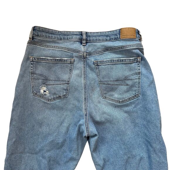 American Eagle Mom Jeans Distressed Denim Size 12 Regular - Picture 5 of 12
